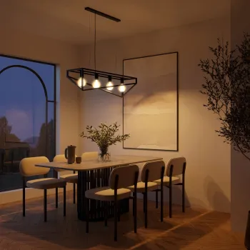 Lustra ELTAP, Eluvies, 100x25x125 cm, 4xE27, 15W, otel, negru imagine