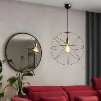 Lustra ELTAP, Olinto, 45x130 cm, 1xE27, 15W, otel, negru imagine