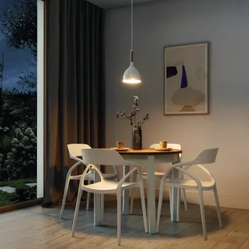 Lustra ELTAP, Woldes, 17x110 cm, 1xE27, 15W, otel, alb/natur imagine