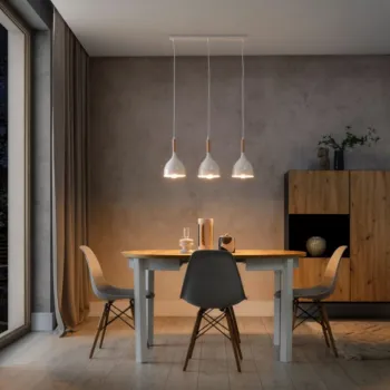 Lustra ELTAP, Woldes, 71x17x110 cm, 3xE27, 15W, otel, alb/natur imagine