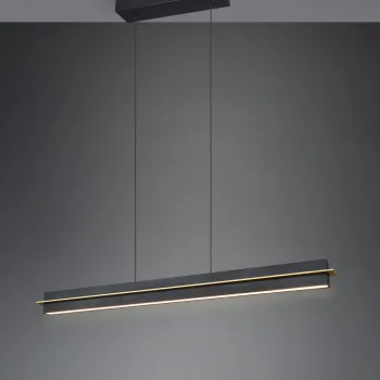 Lustra Emerson, TRIO, 95x9x150 cm, 22W, 1x SMD, metal, negru mat imagine