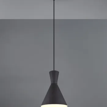 Lustra Enzo, RL, 20x150 cm, 28W, 1x E27, metal, negru mat imagine