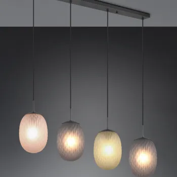 Lustra Facette, TRIO, 117x17.5x150 cm, 25W, 4x E27, metal, multicolor imagine