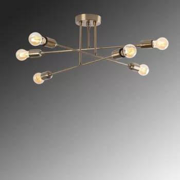 Lustra, Fleur - 1504, Tatum, 66 x 66 x 27 cm, 6 x E27, 40W, aramiu antic imagine