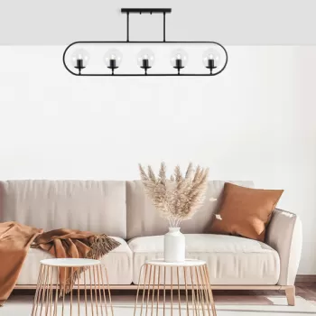 Lustra, Fulgor, 942FLG1142, Metal, Negru imagine