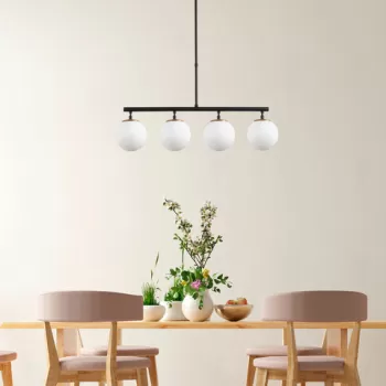 Lustra, Fulgor, 942FLG1190, Metal, Negru / Auriu / Alb imagine