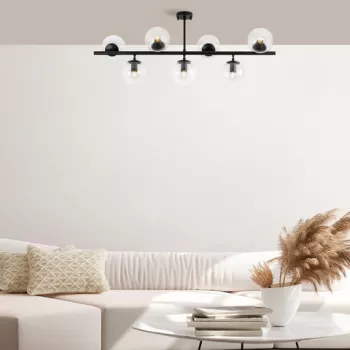 Lustra, Fulgor, 942FLG1218, Metal, Negru imagine