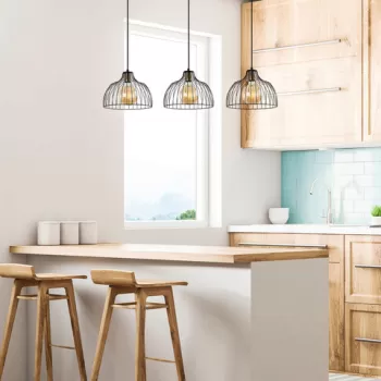 Lustra, Fulgor, 942FLG1228, Metal, Negru/Maro antic imagine