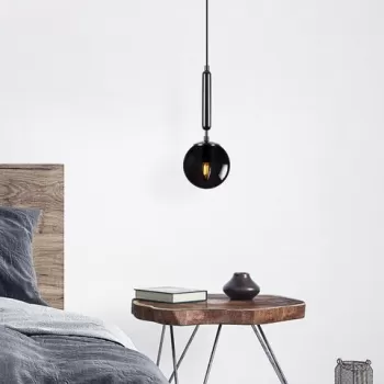 Lustra, Fulgor, 942FLG1307, Metal, Negru imagine