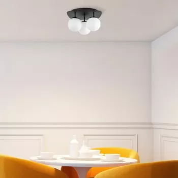 Lustra, Fulgor, 942FLG1385, Metal, Alb/Negru imagine