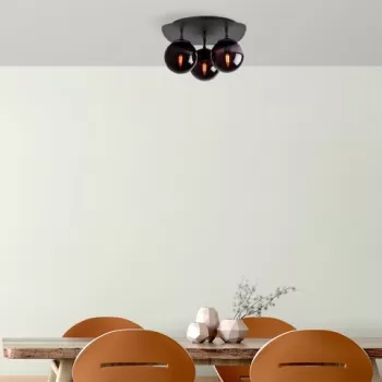 Lustra, Fulgor, 942FLG1387, Metal, Negru imagine