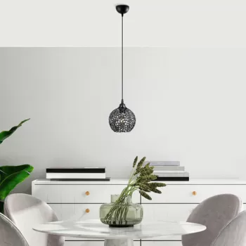 Lustra, Fulgor, 942FLG1449, Metal, Negru imagine