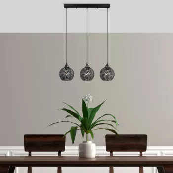 Lustra, Fulgor, 942FLG1451, Metal, Negru imagine