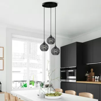 Lustra, Fulgor, 942FLG1452, Metal, Negru imagine