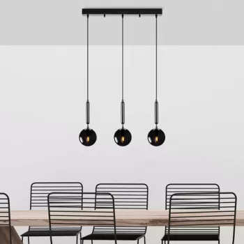 Lustra, Fulgor, 942FLG1467, Metal, Negru imagine