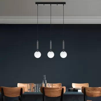 Lustra, Fulgor, 942FLG1469, Metal, Alb/Negru imagine