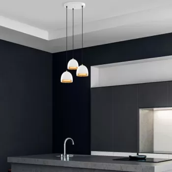 Lustra, Fulgor, 942FLG1483, Metal, Alb/Auriu imagine