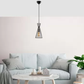 Lustra, Fulgor, 942FLG1613, Metal, Negru/Maro antic imagine