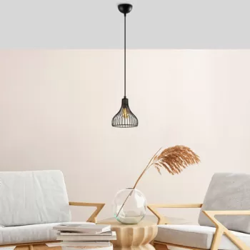 Lustra, Fulgor, 942FLG1619, Metal, Negru/Maro antic imagine