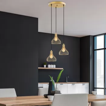 Lustra, Fulgor, 942FLG1624, Metal, Auriu imagine