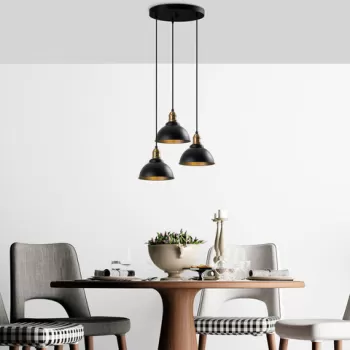 Lustra, Fulgor, 942FLG1626, Metal, Negru/Maro antic imagine