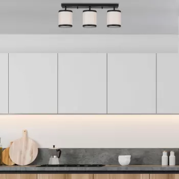 Lustra, Fulgor, 942FLG1639, Metal, Alb/Negru imagine