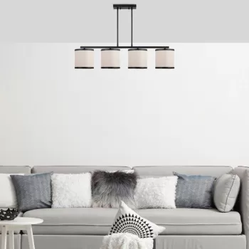 Lustra, Fulgor, 942FLG1641, Metal, Alb/Negru imagine