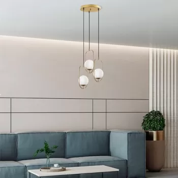 Lustra, Fulgor, 942FLG1663, Metal, Auriu imagine