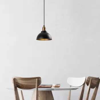 Lustra, Fulgor, 942FLG2132, Metal, Negru/Maro antic imagine