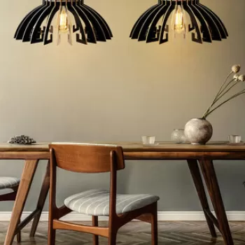 Lustra, FullHouse, 390FLH1537, MDF, Negru imagine