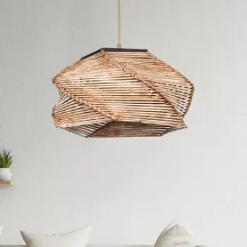 Lustra, FullHouse, 390FLH1594, Corp din lemn, Bej imagine