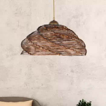 Lustra, FullHouse, 390FLH1608, Corp din lemn, Maro antichizat imagine