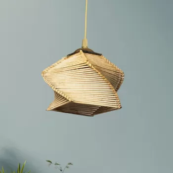 Lustra, FullHouse, 390FLH1638, Corp din lemn, Bej imagine