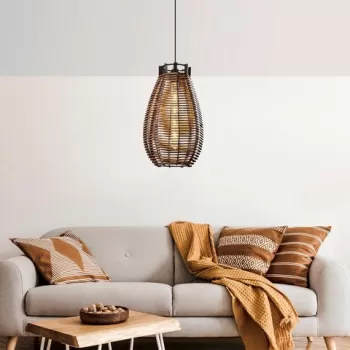 Lustra, FullHouse, 390FLH2182, Lemn, Maro antichizat imagine