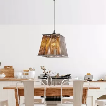 Lustra, FullHouse, 390FLH2186, Lemn, Maro antichizat imagine