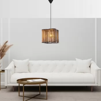 Lustra, FullHouse, 390FLH2189, Lemn, Maro antichizat imagine