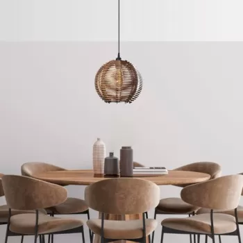 Lustra, FullHouse, 390FLH2190, Lemn, Maro antichizat imagine