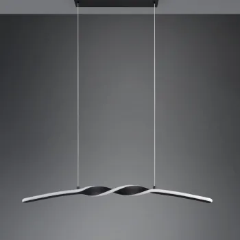 Lustra Ginko, RL, 79x9x150 cm, 18W, 1x SMD, metal, negru mat imagine