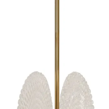 Lustra Glass, Mauro Ferretti, 2 x E14, 20W, 35x18x80 cm, sticla/fier, auriu/alb imagine