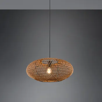 Lustra Hedda, TRIO, 52x150 cm, 40W, 1x E27, metal, negru mat/maro imagine