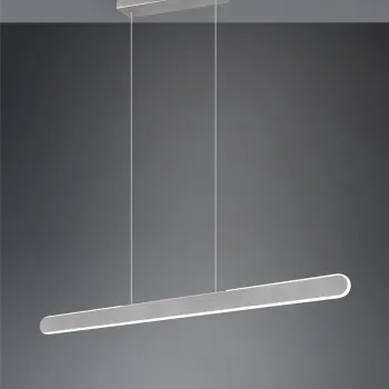 Lustra Helios, TRIO, 100x8.5x160 cm, 28W, 1x SMD, metal, argintiu lucios imagine