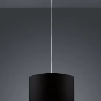 Lustra Hotel, TRIO, 40x150 cm, 60W, 1x E27, metal/textil, negru/argintiu imagine