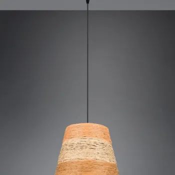 Lustra Joeline, RL, 30x150 cm, 10W, 1x E27, fire de hartie, negru mat/maro imagine