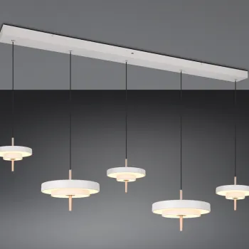 Lustra Keaton, TRIO, 140x30x150 cm, 50W, 1x SMD, metal, gri/auriu imagine