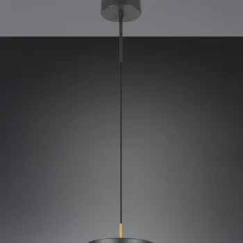 Lustra Keaton, TRIO, 20x150 cm, 10W, 1x SMD, metal, negru/auriu imagine