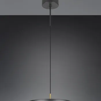 Lustra Keaton, TRIO, 40x150 cm, 34.5W, 1x SMD, metal, negru/auriu imagine