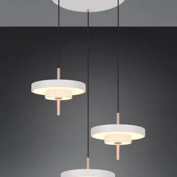 Lustra Keaton, TRIO, 45x150 cm, 10W, 1x SMD, metal, gri/auriu imagine