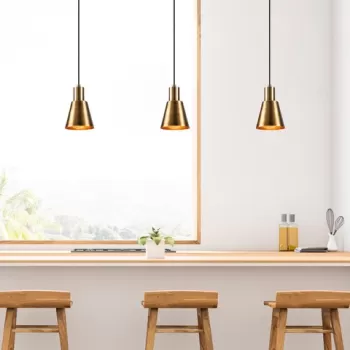 Lustra, Kem - 6361, Opviq, 14 x 114 cm, 3 x E27, 40W, aramiu/negru imagine