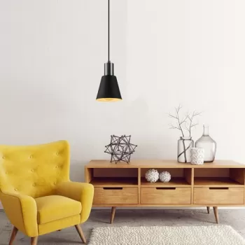 Lustra, Kem - 6362, Opviq, 14 x 114 cm, 1 x E27, 40W, negru/nichel imagine