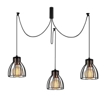 Lustra Kemah N-1232, Noor, 106 x 105 cm, 3 x E27, 100W, negru imagine